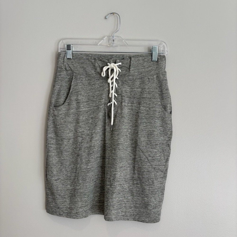 Majestic Filatures Gray Tee Pencil Skirt with Drawstring